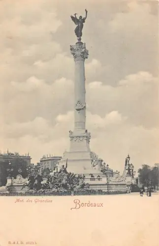 A190 Frankreich Bordeaux Denkmal Des Giordins Vintage Postkarte