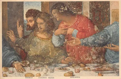A018 Italien Mailand Letztes Abendmahl - Leonardo Da Vinci Detail Thomas Jakobus Postkarte
