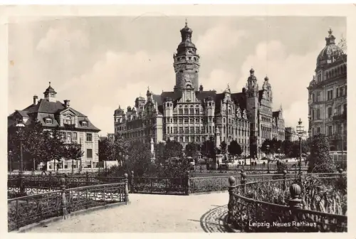 L158 Deutschland 1934 Leipzig. Neues Rathaus Rathaus Vintage Postkarte