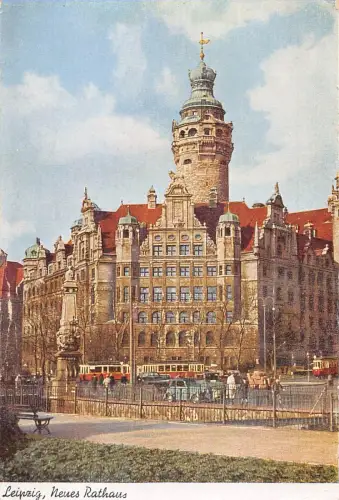 L160 Deutschland Leipzig Neues Rathaus Rathaus Vintage Postkarte