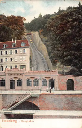 Deutschland Heidelberg Bergnahn Standseilbahn Vintage Postkarte B996