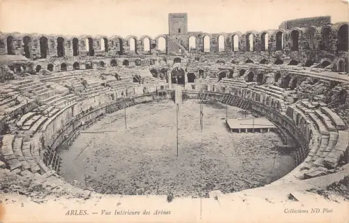 C030 Frankreich, Arles vue interieure des Arenes Vintage Postkarte