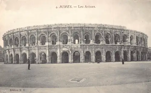 C030 Frankreich, Nîmes Les Arenes Vintage Postkarte