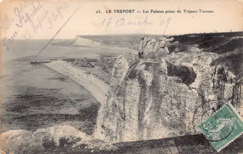 C029 Frankreich, Le Treport Les Falaises prises de Treport-Terrasse 1909 Postkarte