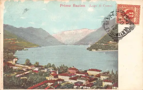 Italien 1904 Primo Bacino Lago di Como Vintage Postkarte B999