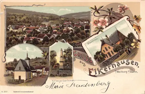 Deutschland 1904 Gruss aus Elkernhausen a Weilburg a Lahn Pfarrhaus Postkarte B999