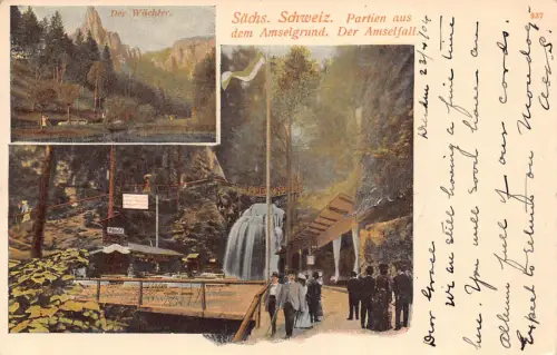 Deutschland 1904 Saechs Schweiz Partie aus dem Amselgrund Amselfall Postkarte B999
