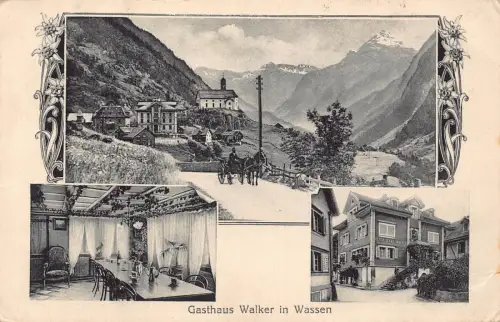 Deutschland Gasthaus Wanderer in Wassen Gästehaus Edelweiß Postkarte B999
