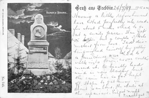 Deutschland 1899 Gruss aus Trebbin Bismarck Denkmal Postkarte C311