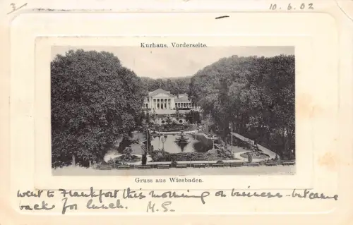 Deutschland 1902 Gruss aus Wiesbaden Kurhaus Vorderseite Postkarte C311