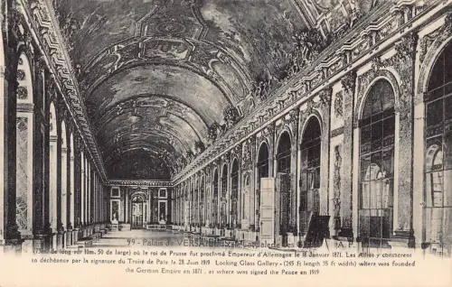 C031 Frankreich, Palais de Versailles Spiegelgalerie Vintage Postkarte
