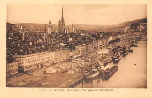 C032 Frankreich, Rouen Les Quais vue prise du transbordeur Vintage Postkarte