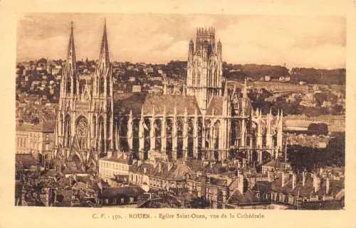 C032 Frankreich, Rouen Eglise Saint-Ouen Vintage Postkarte