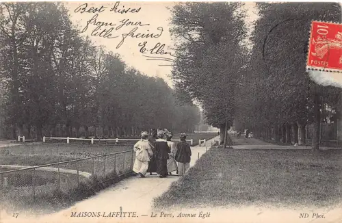 C032 Frankreich, Maisons Laffitte Le Parc Avenue Egle Vintage Postkarte
