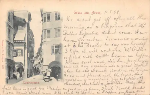 Italien 1899 Gruss aus Bozen Laubengasse Straße Postkarte C312