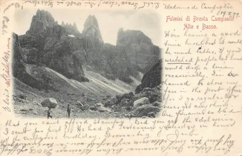 Italien 1899 Fulimini di Brenta Campanile Alto e Basso Postkarte C312