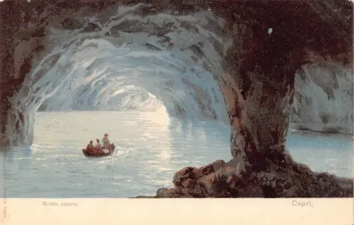 Italien Capri Grotta Azzura Kunst von La Peza Vintage Postkarte C313