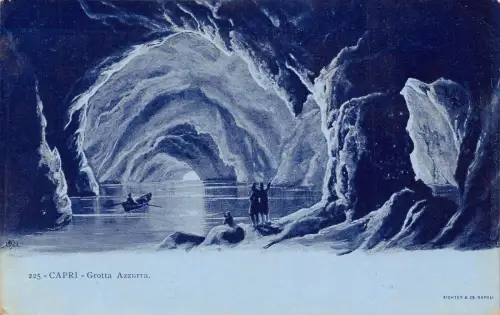 Italien Capri Grotta Azzurra Höhle Vintage Postkarte C313
