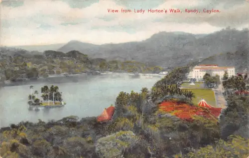 B217 Ceylon Sri Lanka Blick von Lady Horton's Walk Kandy Vintage Postkarte