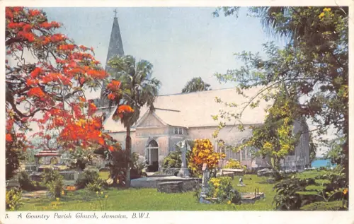 B217 Jamaica Country Parish Church Vintage Postkarte