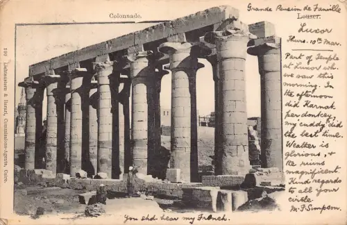 Ägypten 1904 Louser Kolonnade Vintage Postkarte C313