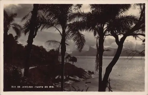 B216 Brasilien Rio de Janeiro Canto Do Rio Meer RPPC Vintage Postkarte