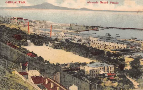 B216 Gibraltar Almeda Grand Parade Vintage Postkarte