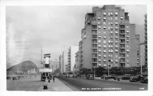 B216 Brasilien Rio de Janeiro Copacabana RPPC Vintage Postkarte