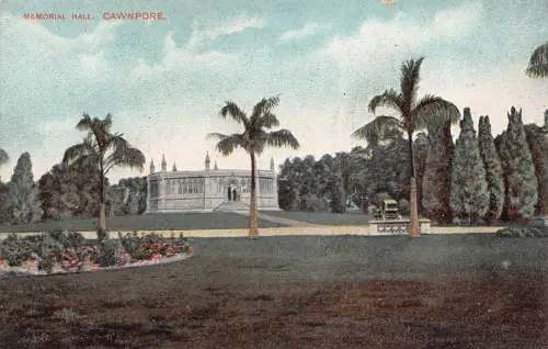 B218 Indien Memorial Hall Cawnpore Kanpur Vintage Postkarte