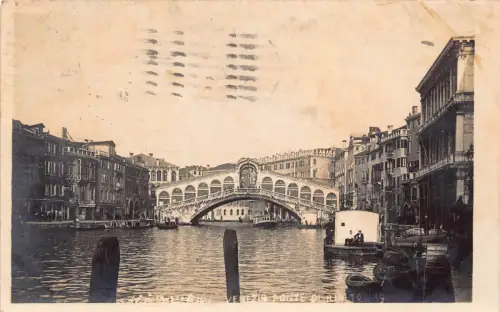 Italien 1925 Venezia Venedig Ponte di Rialtobrücke RPPC Postkarte C378