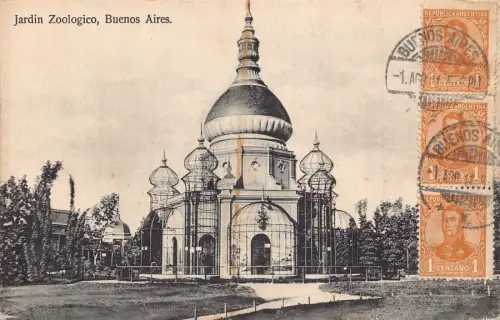 L358 Argentinien 1911 Jardin Zoologico Buenos Aires Gebäude Zoo Postkarte