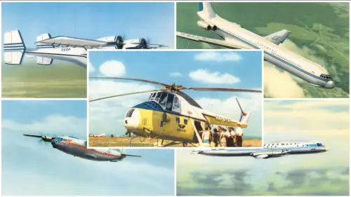 Russian Aircraft Aeroflot Helicopter Airplane Lot of 5 Postcards B846