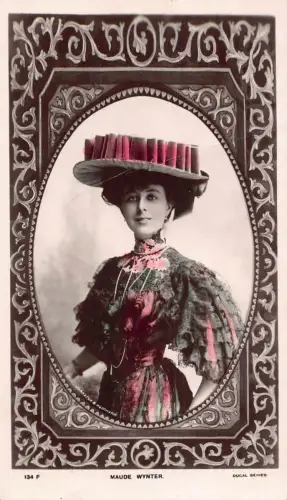 Edwardian Actress Theater Maude Wynter Portrait RPPC 1907 Postkarte C412