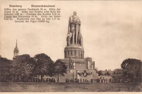 Deutschland Hamburg Bismarckdenkmal Denkmal Postkarte