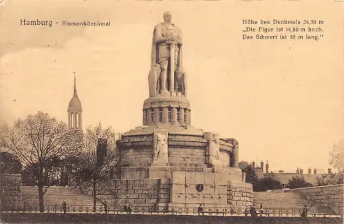 Deutschland Hamburg Bismarckdenkmal Denkmal Postkarte