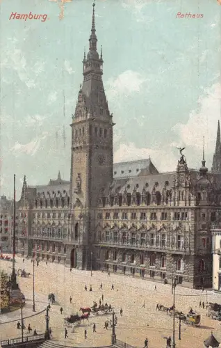 Deutschland 1908 Hamburg Rathaus Rathaus Vintage Postkarte