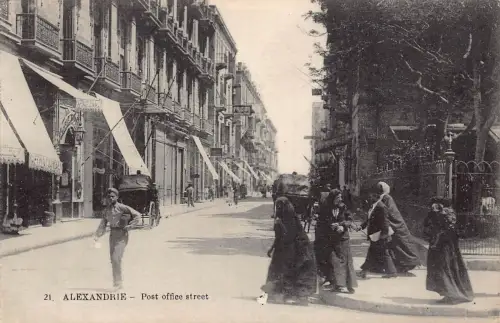 Ägypten Alexandria Post Offie Street Native Women Boy Ethno Postkarte C416