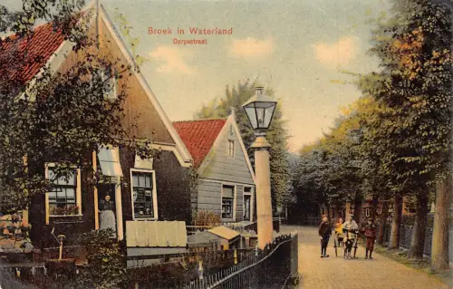 Niederlande Broek in Waterland Dorpstraat Street Vintage Postkarte C417