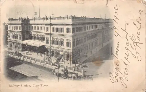 Südafrika 1902 Kapstadt Bahnhof Vintage Postkarte C417