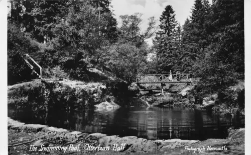 A943 England Swimming Pool Otterburn Hall RPPC Vintage Postkarte