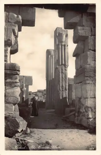 Ägypten Karmak Die heraldischen Säulen Vintage Postkarte