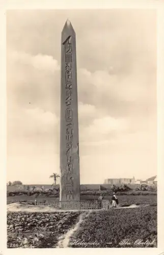 Ägypten Heliopolis Der Obelisk Vintage Postkarte
