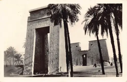 Ägypten Karmak Ptolomey Tor und Khonsu Tempel Vintage Postkarte