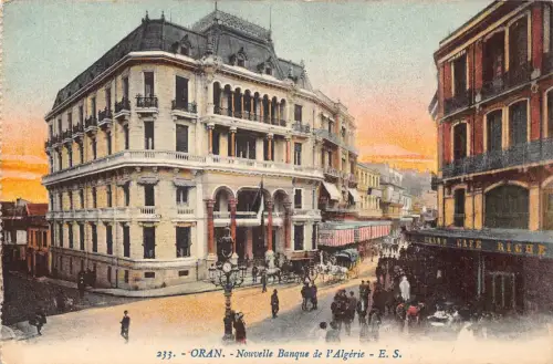 A615 Algerien Oran Nouvelle Banque de l'Algerie Grand Cafe Riche Postkarte