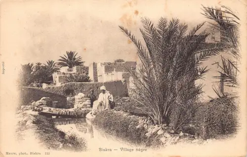 A615 Algerien 1923 Biskra Dorf Negre Vintage Postkarte