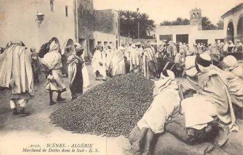 A616 Algerien Algier Marchand de Dattes dans le Sud Szenen Daten Verkäufer Postkarte