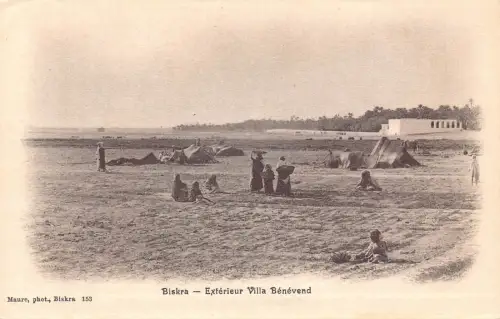 A615 Algerien Biskra Exterieur Villa Benevent Ureinwohner Vintage Postkarte