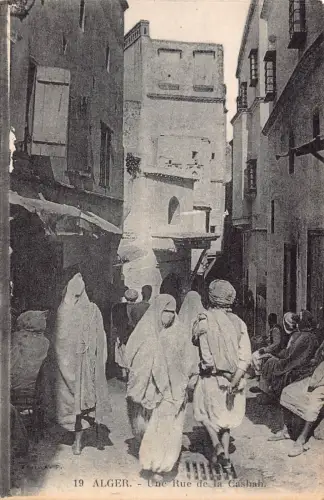 A616 Algerien Algier Alger Rue de la Casbah Straße Ethnische Menschen Postkarte