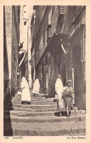 A617 Algerien Algier Alger Rue Kleber Street Natives Vintage Postkarte