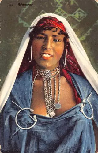 A617 Algerien 1914 Beduine junge Ureinwohnerin in Tracht Postkarte